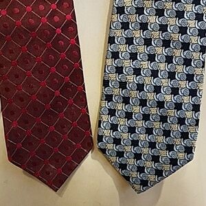 Bundle of 2 ties brand of Ermenegildo Zegna men's Tie made in Italy 100% Silk